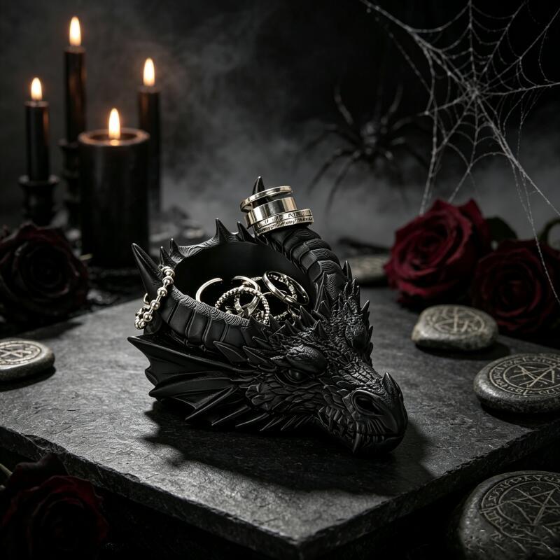 Xiaomi Creative Dragon Head Shape Desktop Ornament Jewelry Coin Storage Box Decoration Accessory, Halloween Home Gift