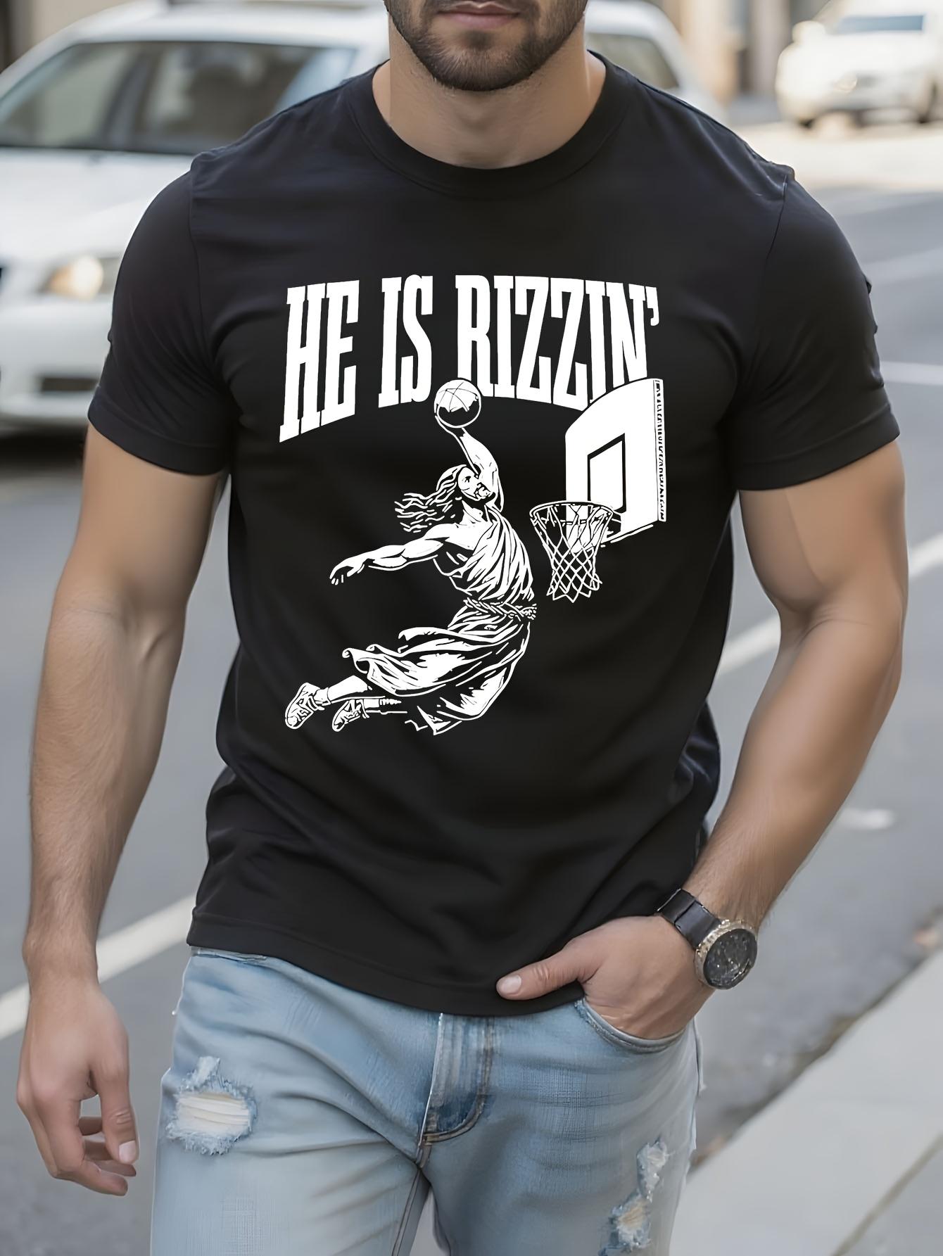 Basketball Graphic Tshirt Graphic Tshirt - HE IS RIZZIN D... XXXL