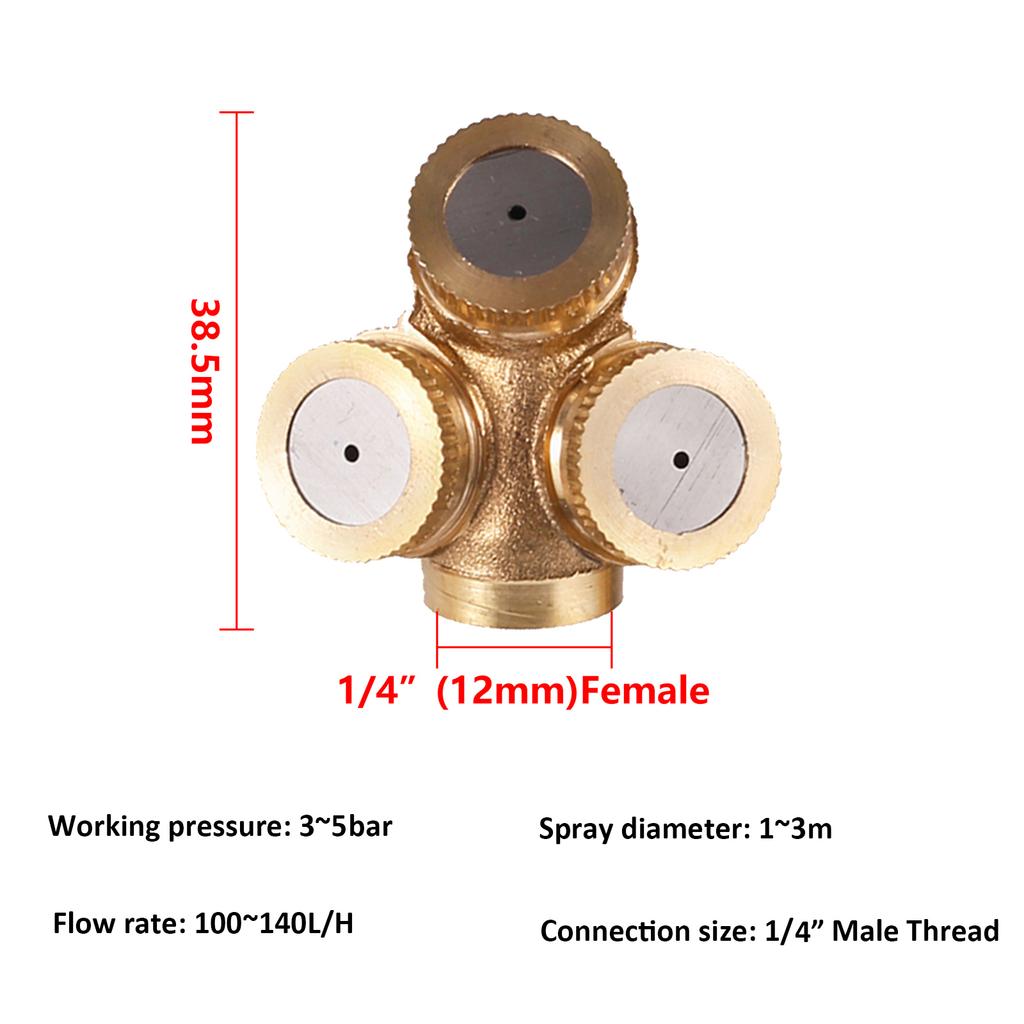 Brass Atomizing Sprayer 1/2/3/4 Nozzle Head Garden Lawn Watering Pesticide Spray Sprinkler Cooling System Agriculture Irrigation