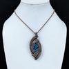 Abalone Shell 999 Copper Wire Wrapped Pendant, Handmade Gemstone Pendant Jewelry, Gifts For Wife Brand New Pendant