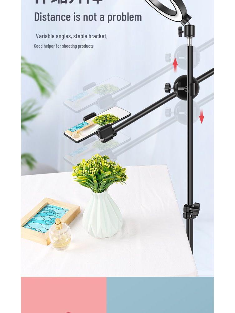 Multifunctional Mobile Phone Holder with Fill Light for Live Streaming & Video Shooting
