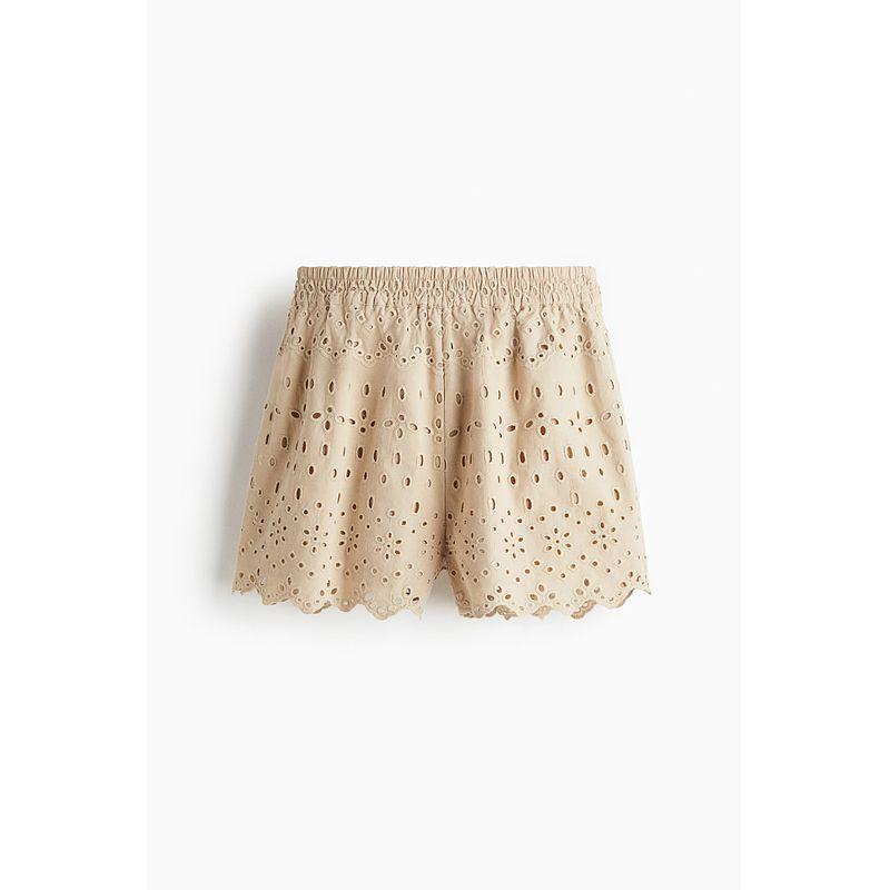 

HM Women s Casual Pants Summer 2025 New Arrival Sweet Leisure Cut Out Embroider Shorts 1287253 Beige 160/72