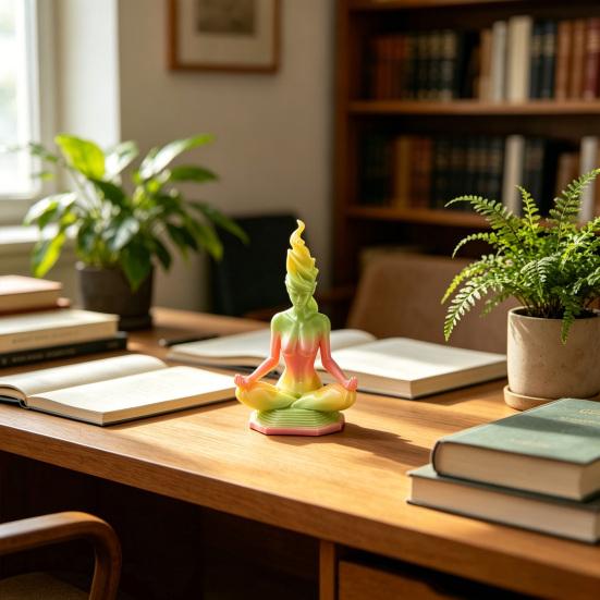 Meditierende Göttinnenstatue 3D-gedruckte sitzende Naturgöttin Skulptur Spirituelle Figur für Haus Zimmer Garten Dekoration