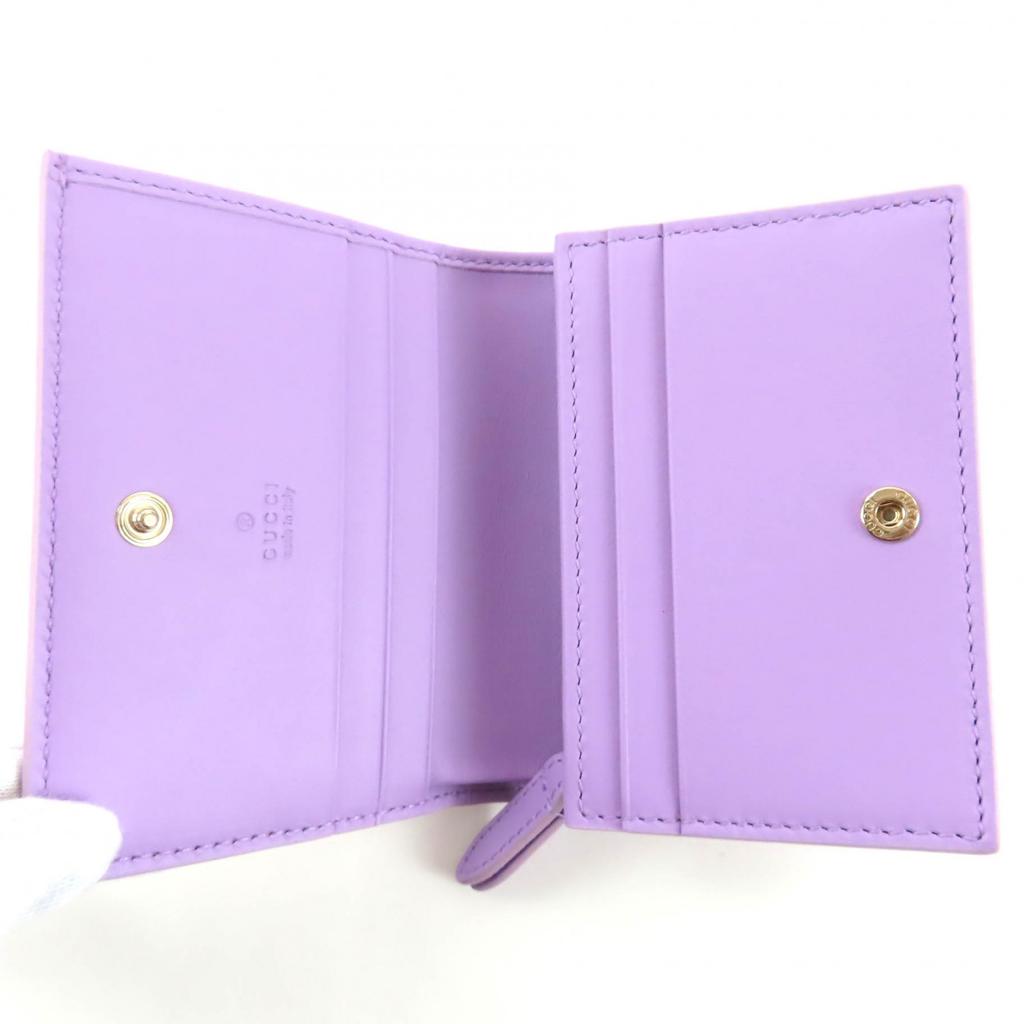 Pristine GUCCI Bifold Wallet Metallic purple Patent leather Women 847207 Used