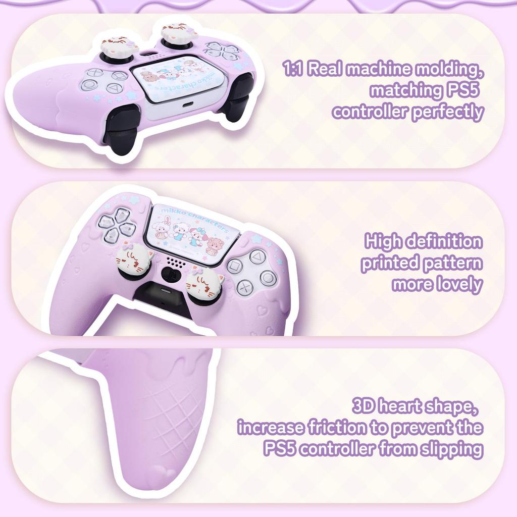 GeekShare PS5 Controller Button Silicone Soft Skin Case for PlayStation 5 Easy to with Theme Perfect Birthday Gift Mikko of Cover, Cover, Controller,