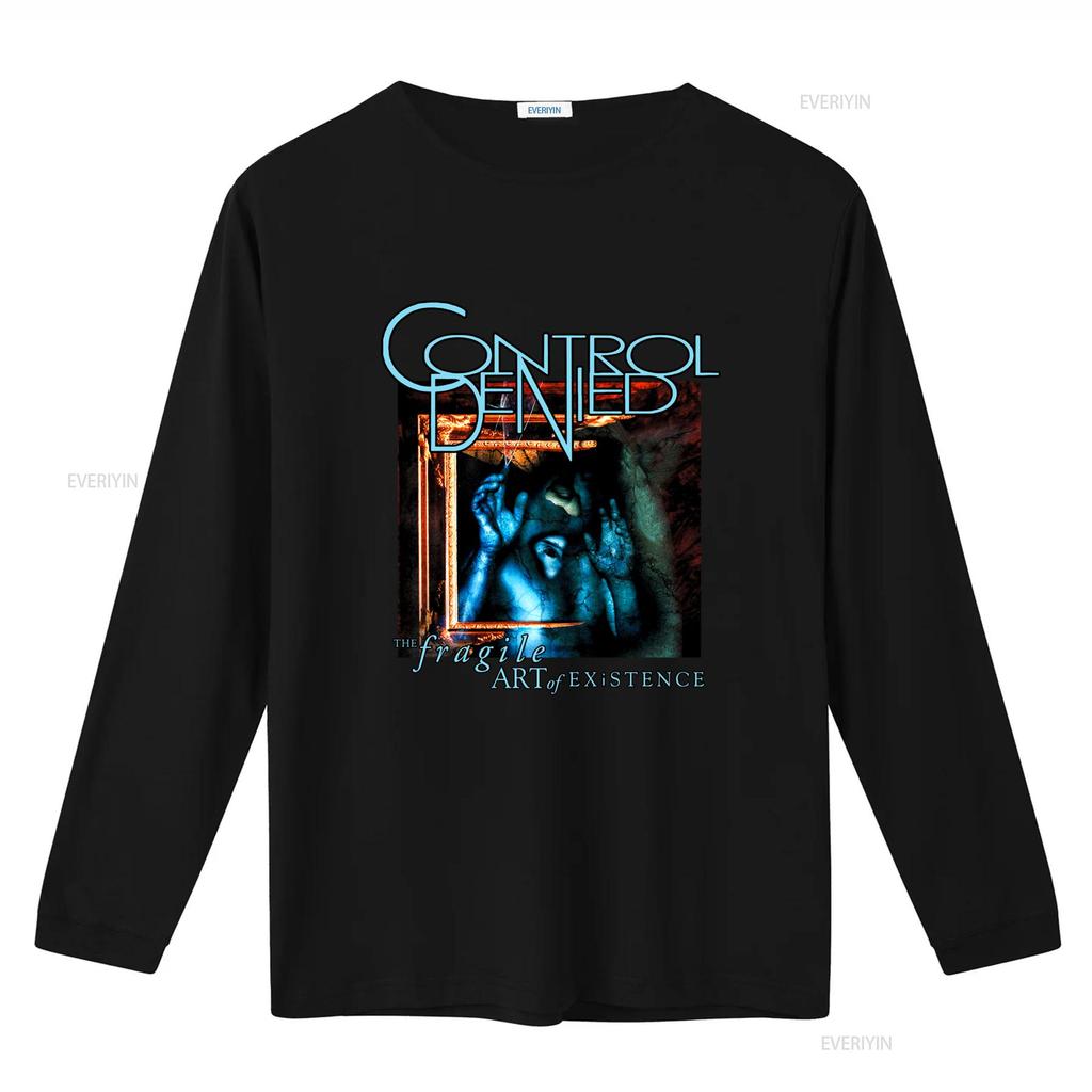 CONTROL DENIED The Fragile Art of Existence T Shirt for Rock Band Fans Vintage Washed Unisex Homme Breathable Casual Soft