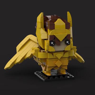 MOC-compatible building block creative Square-Head series Saint Seiya Sagittarius Golden Twelve Zodiac constellation building block toy model