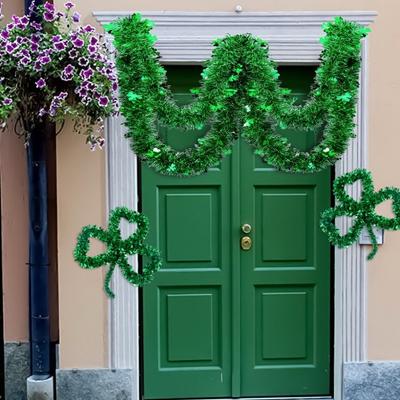 Trébol Tinsel St. Decoración de pared del día de San Patricio Crea un ambiente elegante y accesorios fotográficos Colgante colgante de alto rendimiento