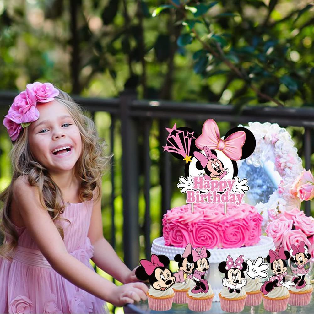 New Minnie Mouse Cake Decorating Kits Cupcake Toppers Decoration For Themed Party