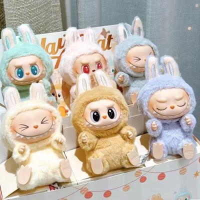 Série Labubu "Les Monstres sont Assis" Porte-clé Pendentif en Peluche Vinyle Boîte Aveugle Jouets Boîte Mystère Mystère Caixa Figurine d'Action