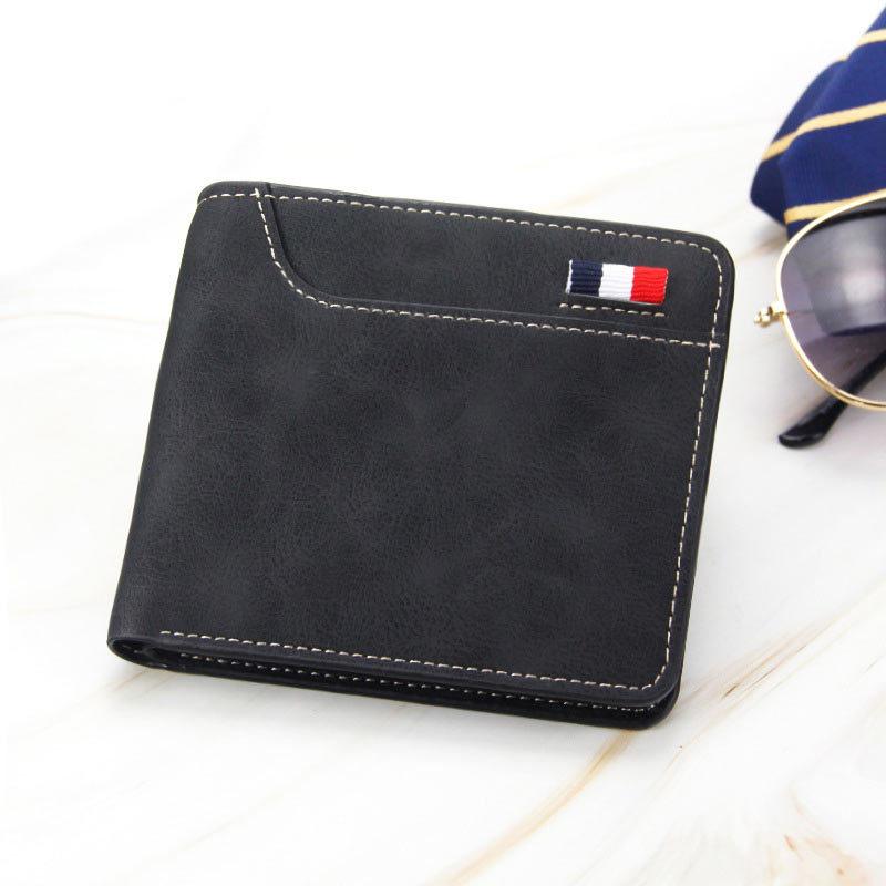 

Кошелек-картхолдер из кожи Crazy horse, кошелек из кожи с градиентным изменением цвета, новый ретро-кошелек-сумка чёрный