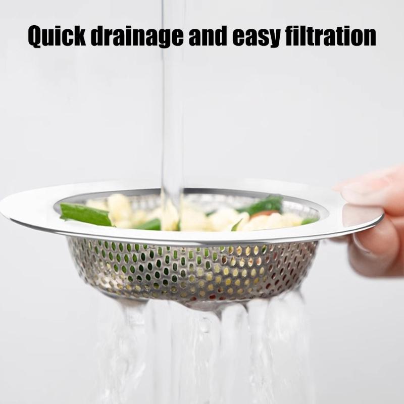 652F 3Pcs Stainless Steels Kitchen Sink Strainers Filter Basket Sink Debris Catcher for Efficient Draining Rustproof