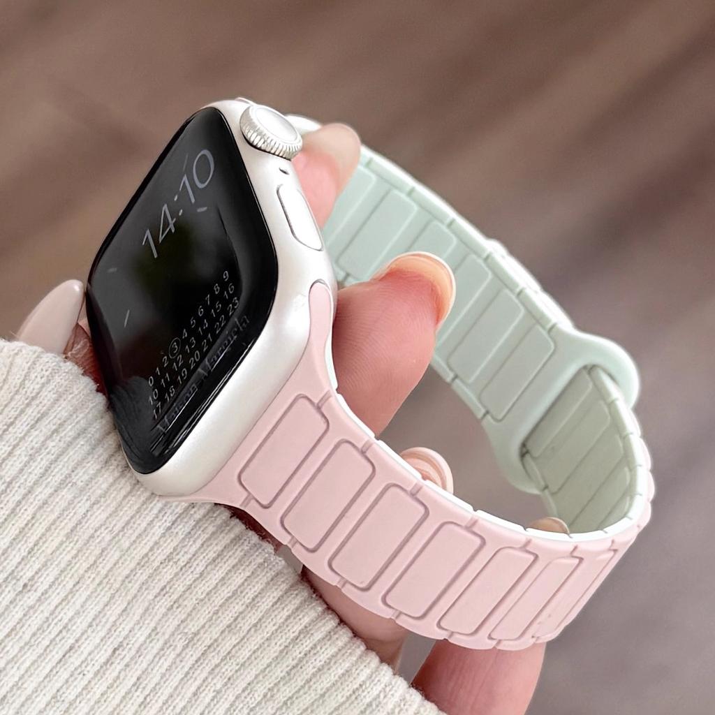 Magnetic Silicone Strap for Apple Watch Ultra 3 Band 49mm 46mm 42mm 45mm 44mm 40mm Bracelet Correa IWatch Series 11 10 9 8 7 SE