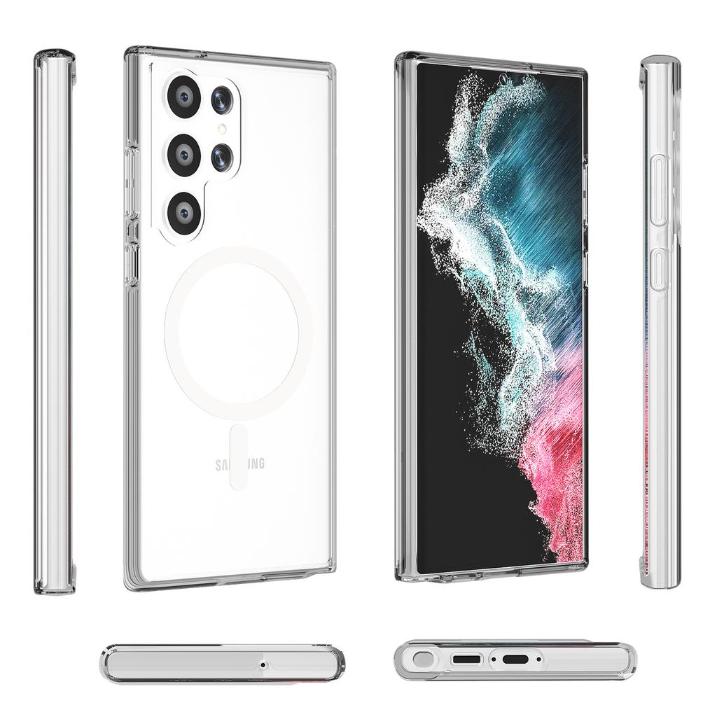 2025 new Samsung S24 Ultra transparent magnetic mobile phone case is suitable for Terminator magsafe anti-drop case