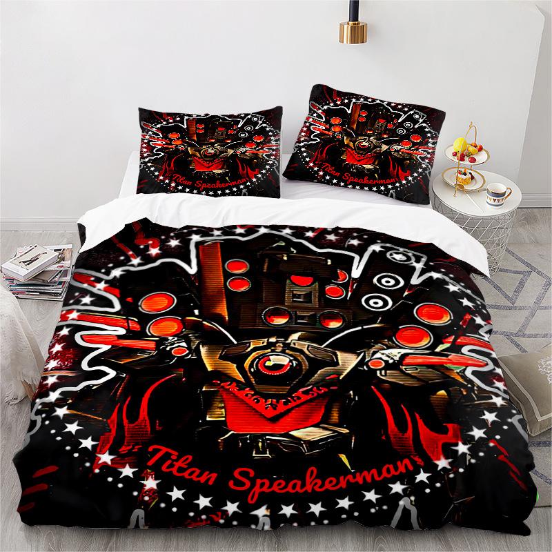 Serie Animata Stampa Digitale 3D Set Biancheria da Letto Tre Pezzi Lenzuolo Copripiumino