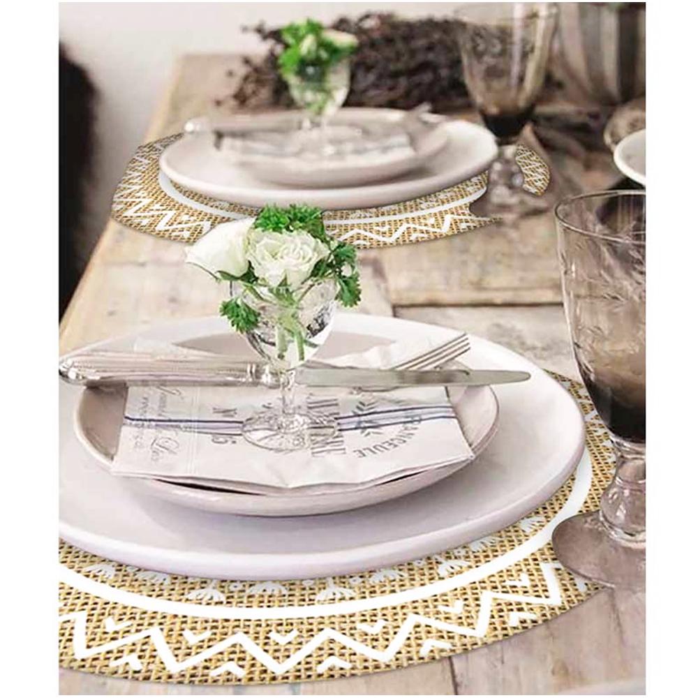 Les Trésors De Lily [Q4127] - Set de table toile de jute 'Boho' beige (Free) - 38. 5 cm