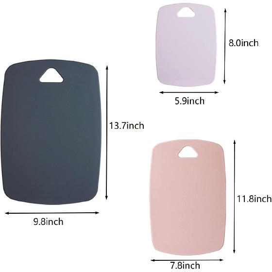 Cutting Boards for Kitchen,Plastic Cutting Board Set of 3, Thick Chopping Boards for Meat, Veggies, Fruits, with Easy Grip Handle,Dishwasher Safe