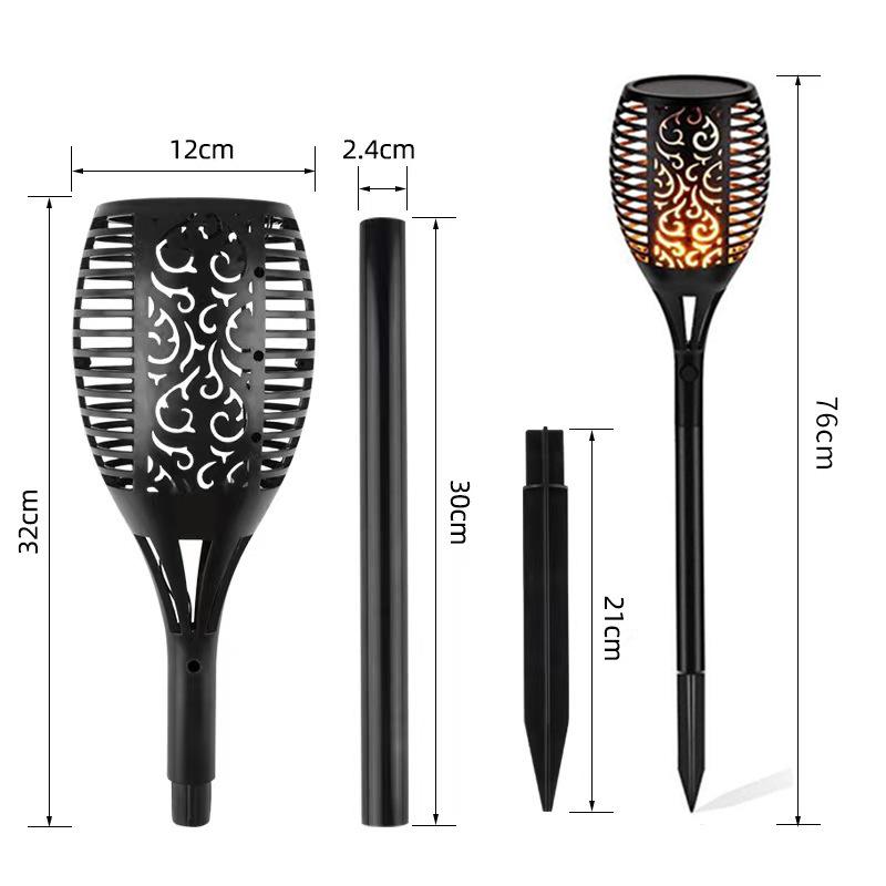 12LED Solar Street Torch - Outdoor Flame Light Simulation for Courtyard Decor