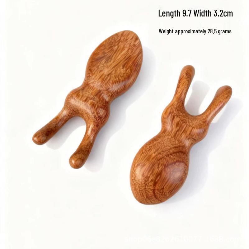 Solid Wood Sandalwood Massage Comb - Round, 28 Pins for Scalp Therapy