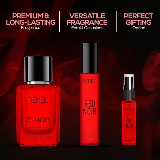 RENEE Red Noir Eau De Parfum 8ml, Bold Long Lasting Premium Luxury Fragrance with Fruity, Floral & Spicy Notes, Gift For All Occasions