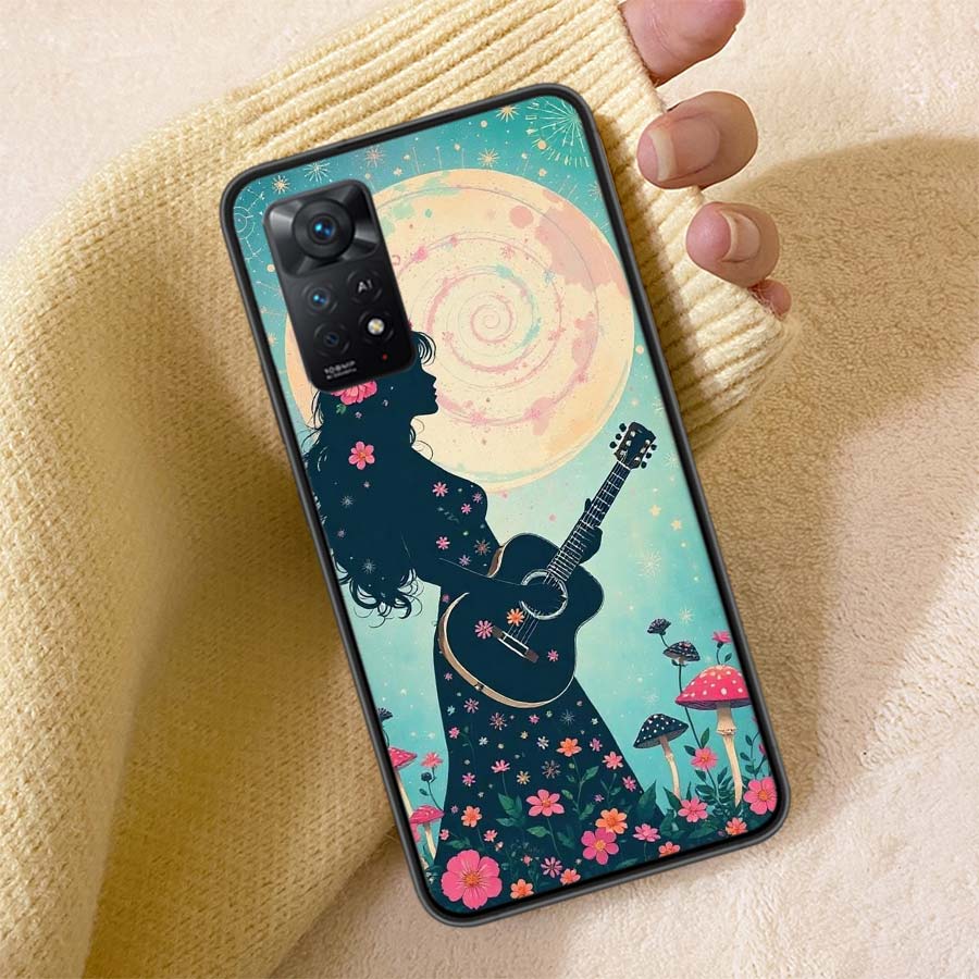 

Groovy Mushroom Silhouette Phone Case For Redmi Note 13 14 15 Pro Plus 12 13C 12C 15C 9 10 10C 9T 9C 9A TPU Soft Cover Clear Cel Redmi Note 15 5G