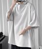 Men's Summer T-Shirt, Short Sleeve, Dropped Shoulder Design, Large Sizes, Relaxed Fit, Street Style, Korean Trend, Comfortable, Lightweight, Solid Col