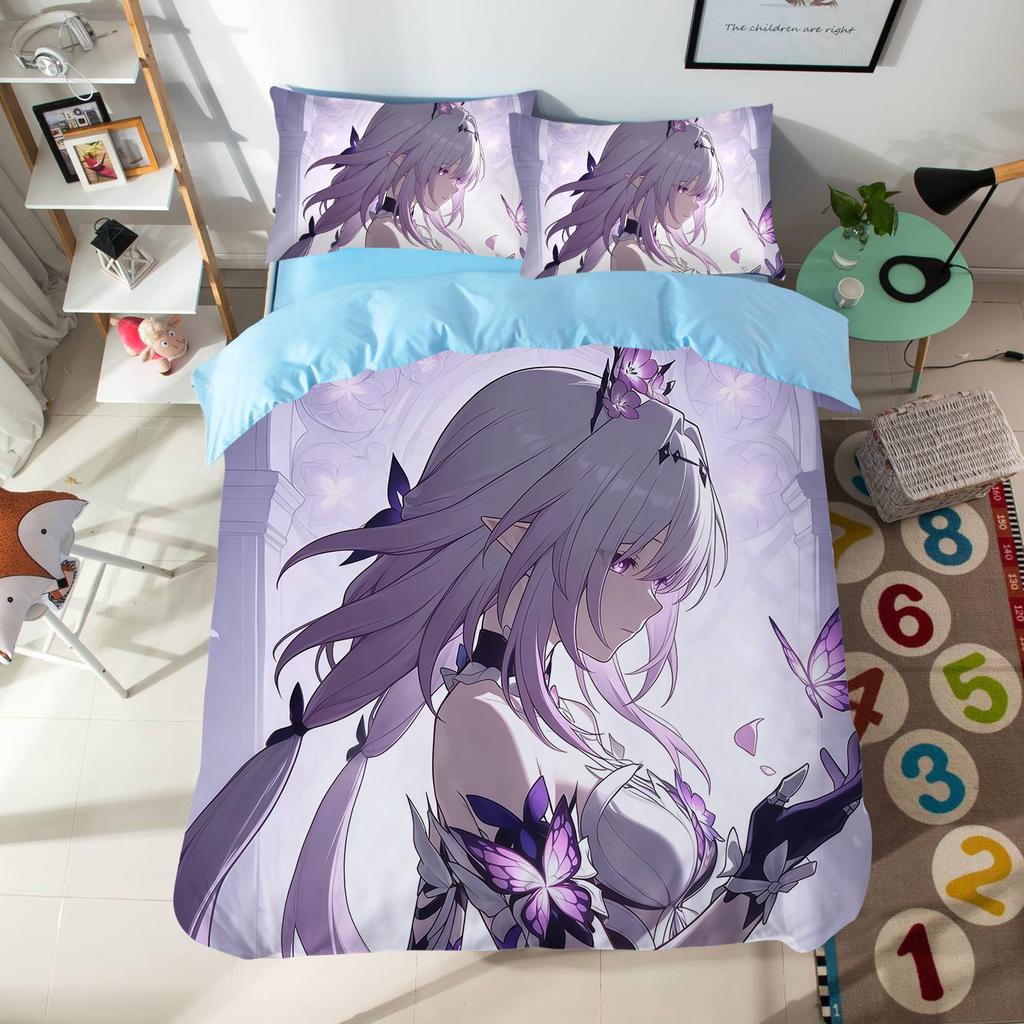 Anime Cartoon Pattern Duvet Cover Set 3pcs Honkai: Star Rail Bedding Set Single/twin Size Dormitory Decor Bedroom Decor for Teen