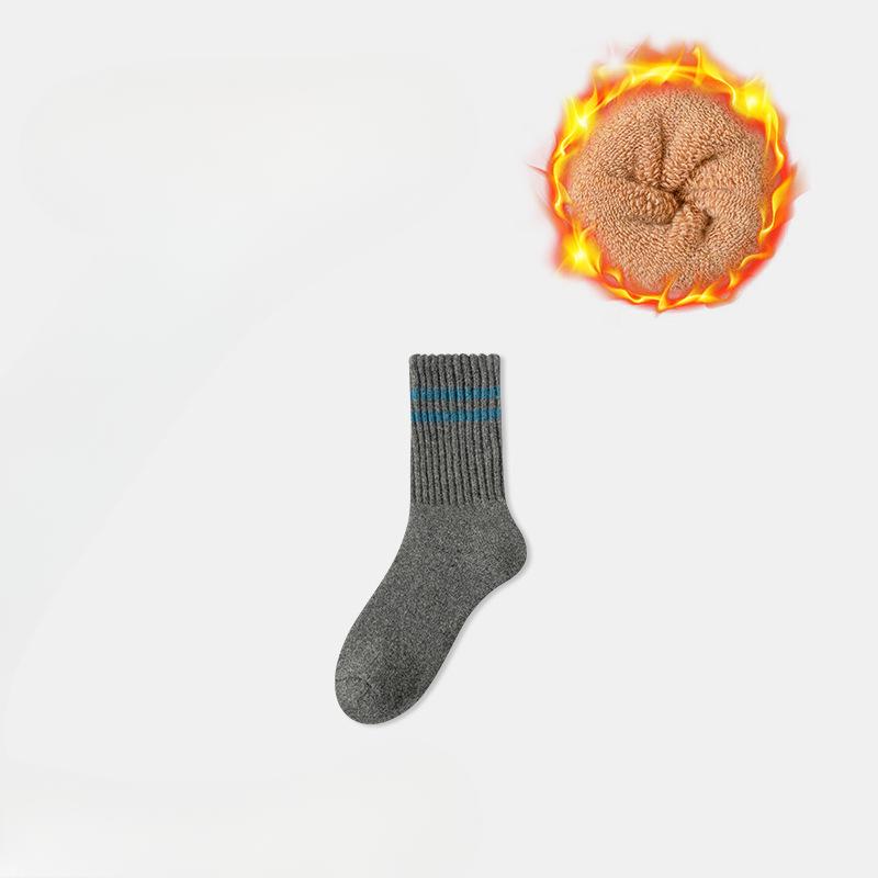 Men's Autumn and Winter Plush and Thick Wool Ring Warm Wool Long Socks