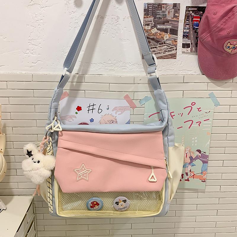 Japanese Ba Chi Pain Bag Ins Wind Large Capacity Crossbody Bag Female Student Cute Mailman Bag Second Dimensional Shoulder Bag Tide