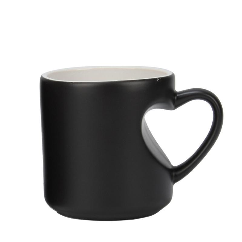Elegante Tazza in Ceramica con Manico Artistico a Forma di Cuore Tazza Bevanda Termocromica Per Bevande Calde