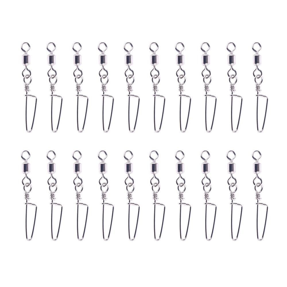 50pcs/ Stainless Steel Fishing Connector 8-word ring connector Rolling Snap Swivels Fishing Tackle Lure Tool