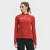 Fila Explore Simple Personality Sports Training Outdoor Comfortable Ribbed Fleece Warm Half-Zip Long Sleeve Slim T-Shirt Women tops A11W617212FRD