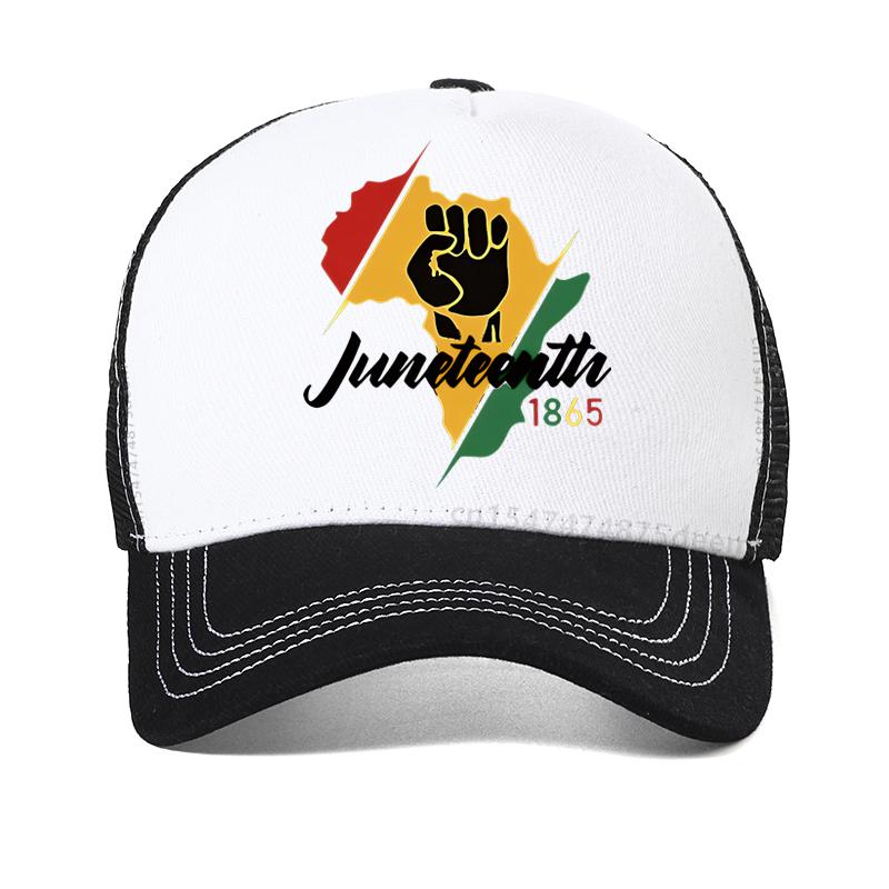 For Man Summer Juneteenth 1865 Print Baseball Cap Fashion Casual Breathable Snapback Hats Outdoor Mesh Cool Trucker Hat