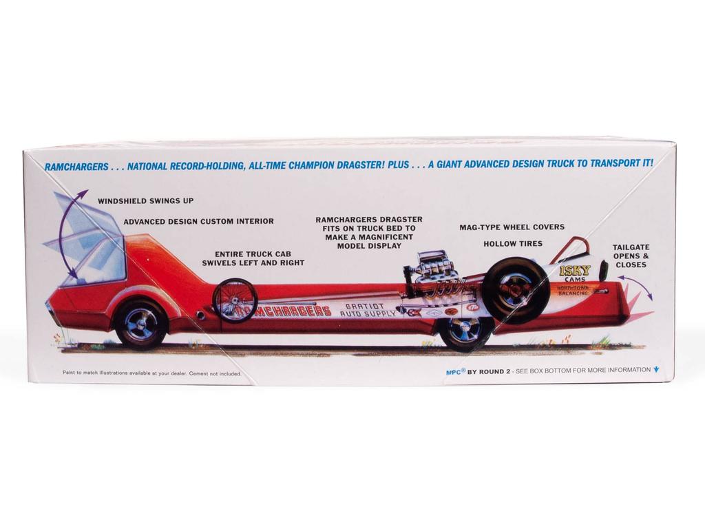 MPC Ram Chargers Dragster Transport Truck Plastic Model MPC970 Molding Color 1/25 &