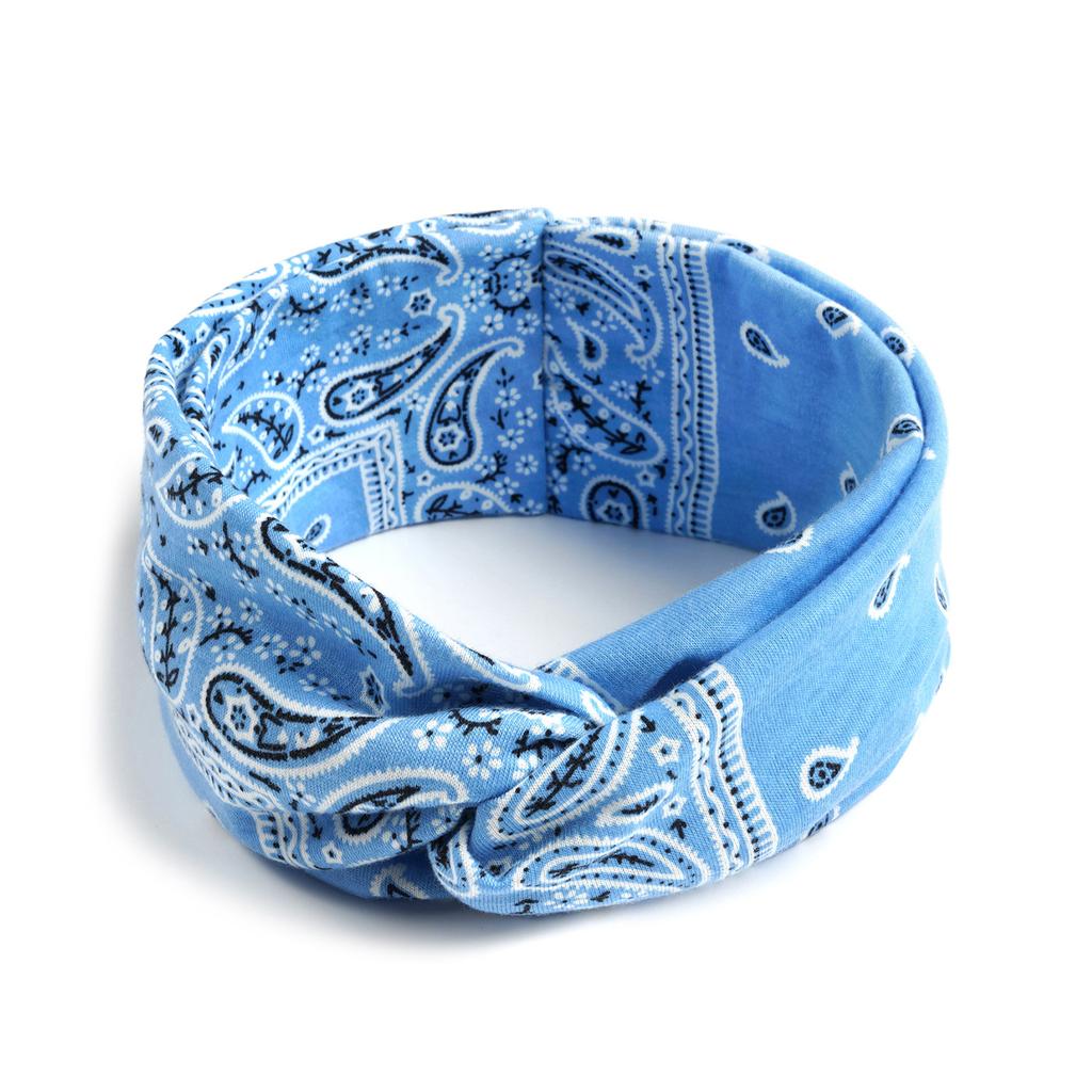 Bohemian Cross Knotted Headband Gypsy Yoga Sports Headband Wide Female Stretch Headband