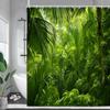 Green Vine Shower Curtain Vintage Nature Plant Flower Farm Leaf Garden Outdoor Jungle Polyester Fabric Bathroom Decor Curtain