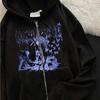 Gothic Style Reißverschluss Übergroßer Hoodie Lässige Farbverlaufsjacke