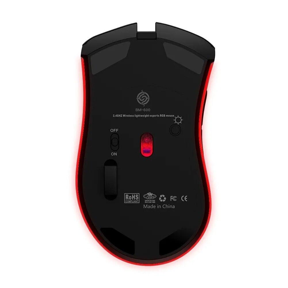 Rechargeable Gaming Mouse USB 2.4G Wireless RGB Light Honeycomb Gaming Mouse Desktop PC Computers Notebook Laptop Mice