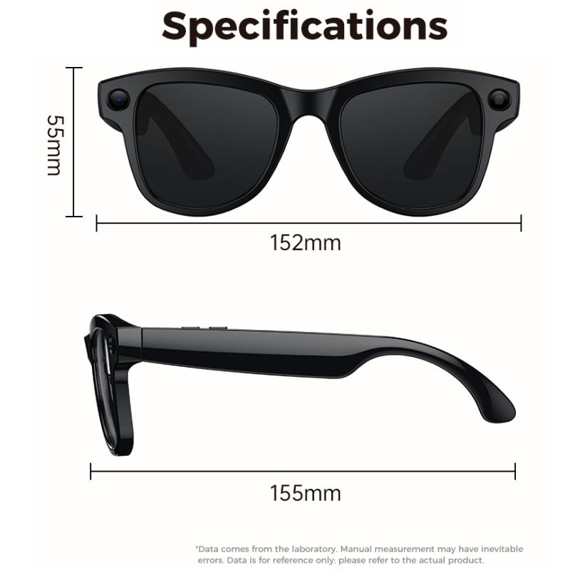 Occhiali Smart M02 Ultra: Fotocamera da 8 MP, Custodia con Ricarica Inversa, Riconoscimento Oggetti WiFi, Traduzione in Tempo Reale ChatGPT, Assistente Vocale AI