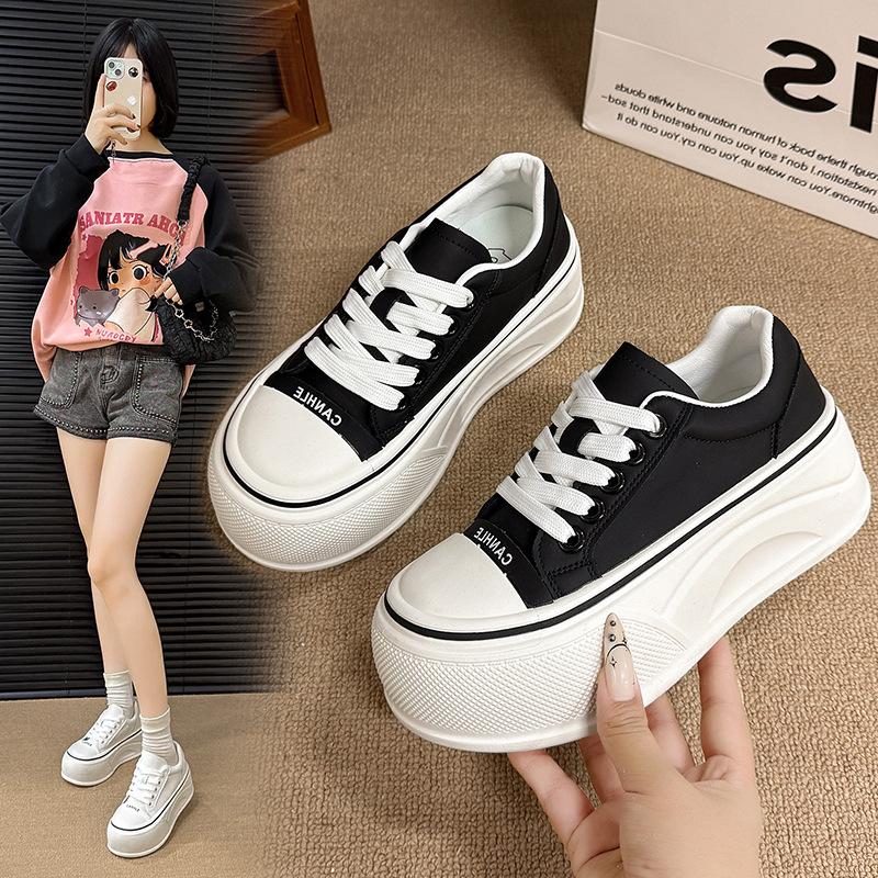 

Ultra-light heightening thick-soled new autumn soft-soled huge good-looking and thin casual shoes 35 чёрный
