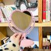 Heart Shaped Makeup Mirror Vintage Rotatable Plastic Makeup Dresser Mirror