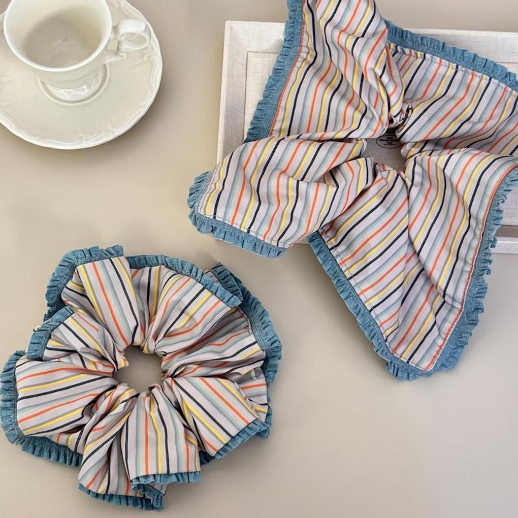 Dame Hårbånd med Scrunchie og Flere Striper