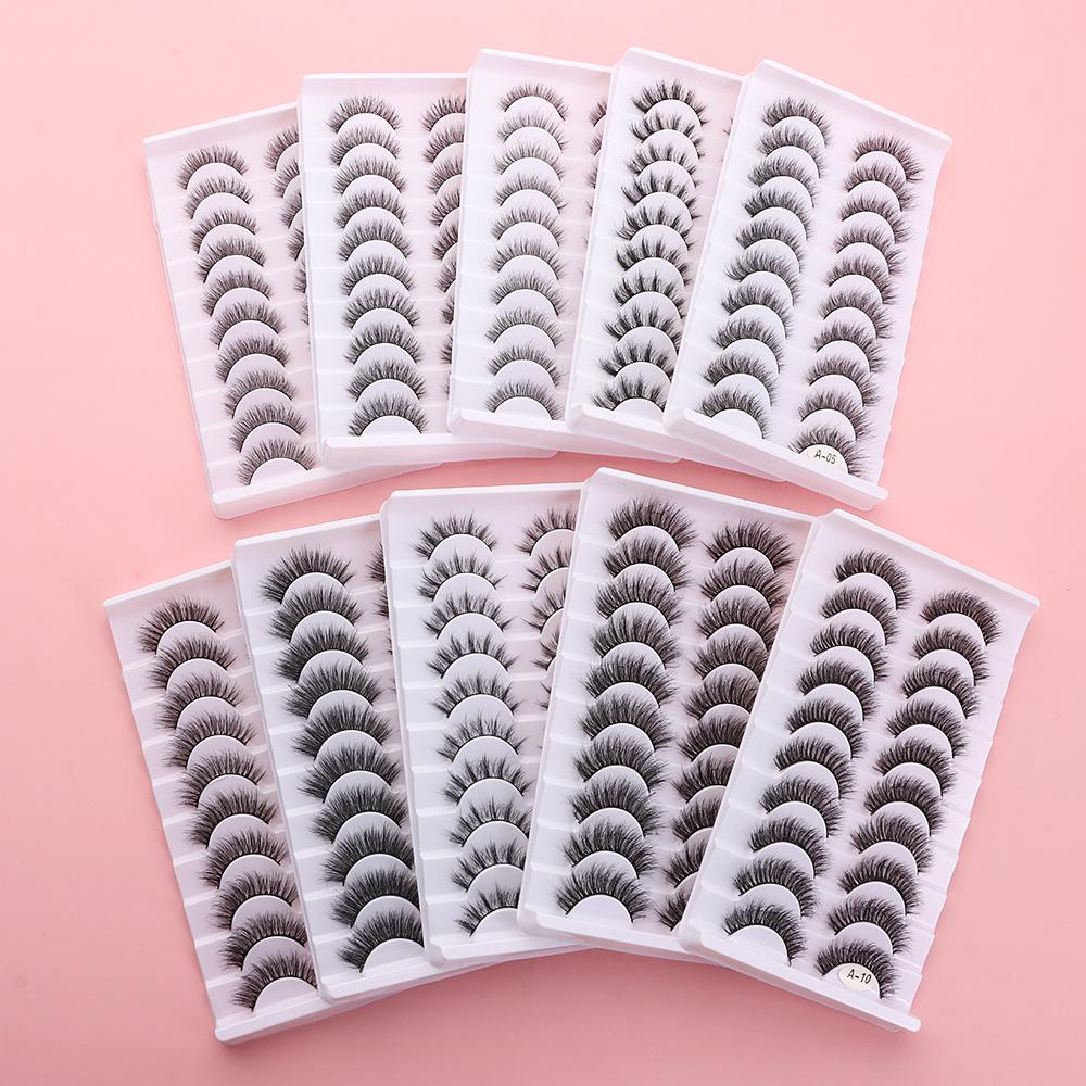 Thick Long False Eyelashes Fluffy Wispies Lashes Beauty Makeup Eyelashes Extension Tools  Woman