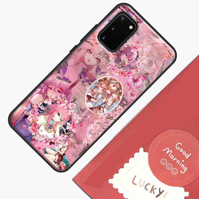 Yae Miko Genshin Impact Phone Case For Samsung Galaxy S25 S26 Ultra S20 S21 S22 S23 S24 Plus S9 S10 S25 FE Cover Shell