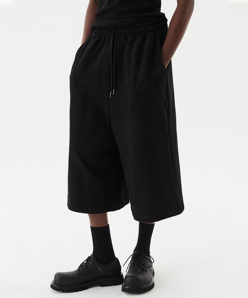 DNSR Crucial Baggy Bermuda Sweatpants Black