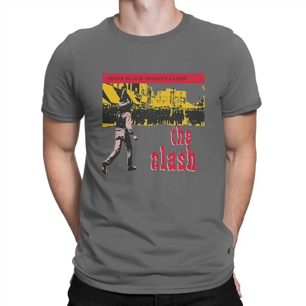 Super Black Market Clash Men's T Shirts T-The Clashs Amazing Tees Short Sleeve O Neck T-Shirt Pure Cotton Gift Idea Tops