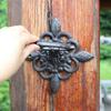 European Vintage Cast Iron Door Knocker Rustic Patina Handle for Villa/Garden Gates, Antique Decorative Hardware
