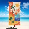 Orange Yellow Patchwork Sun Palm Tree Beach Towel Tropical Vacation Theme Quick Dry Microfiber Towel