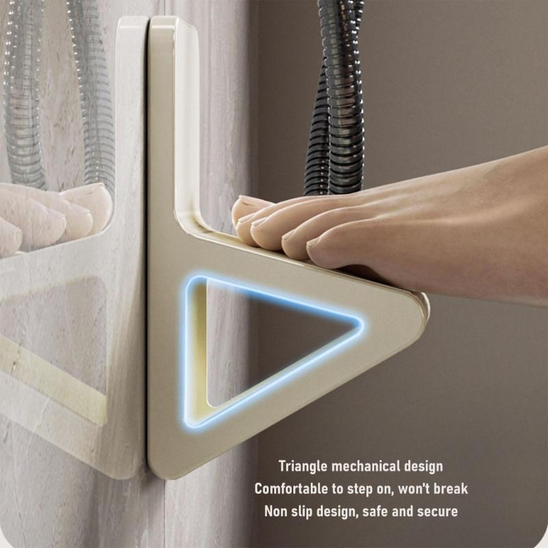 Sgabello Gradino Impermeabile per Doccia con Base Antiscivolo Materiali Robusti in ABS per la Sicurezza del Bagno
