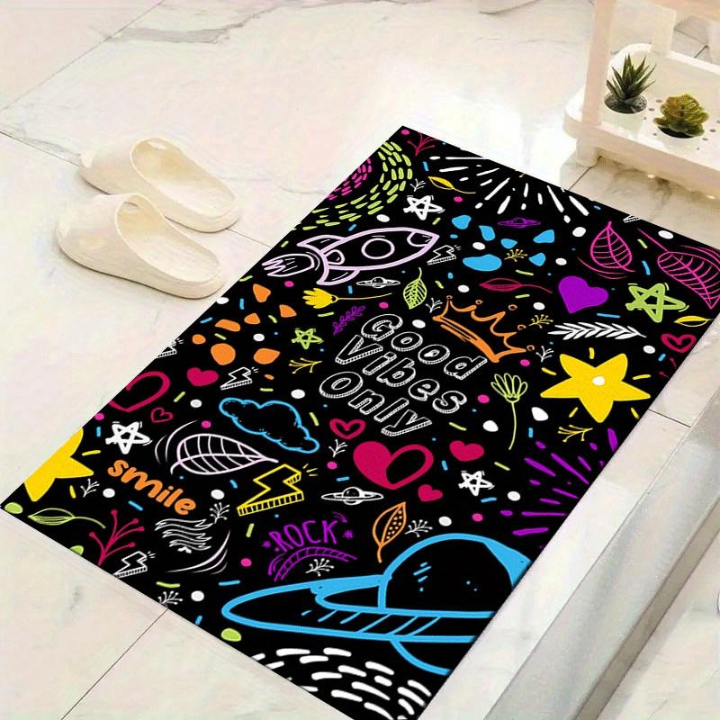 

1pc Colorful Painting Pattern Area Rug, Anti Slip Non Shedding Stain Resistant Carpet 60cm by 90cm